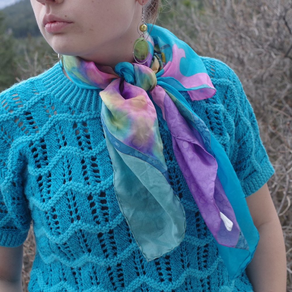 Knit Blue Sweater Spring Top